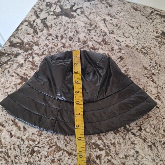 ANTHROPOLOGIE | Black Faux Leather Bucket Hat  one size - Picture 7 of 8